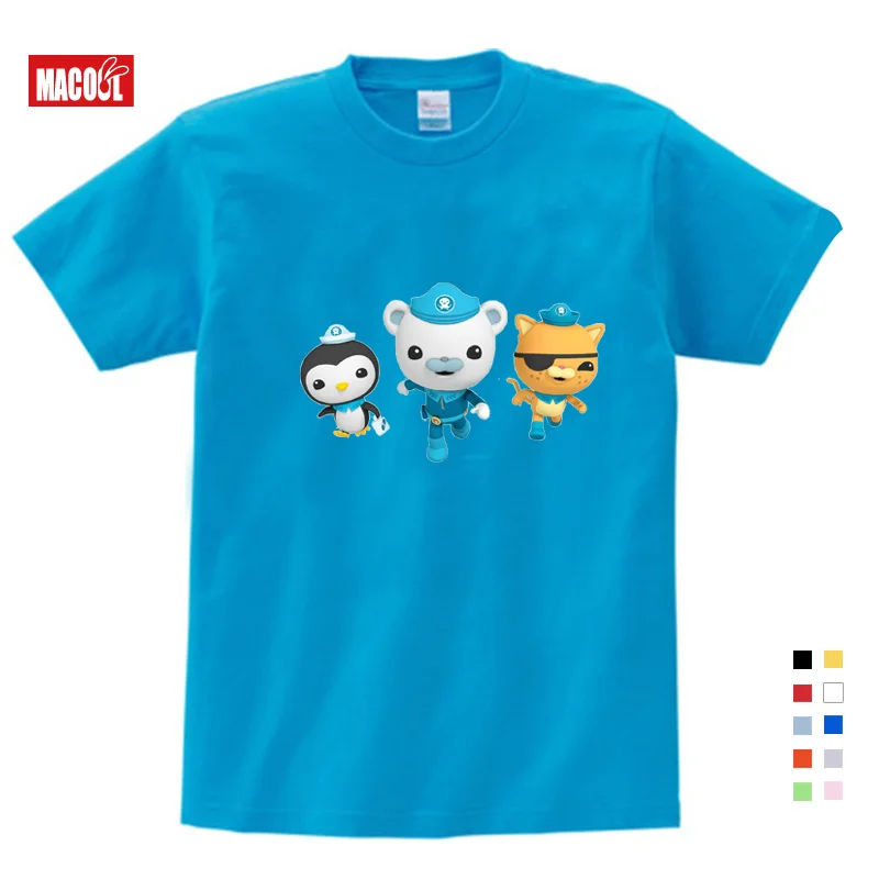 

Kids Boys Summer Submarine Seabed Cartoon Printing T Shirt 3T-9T Girls Summer Clothes Short Blue Cotton T-shirts Baby 3-15 Years