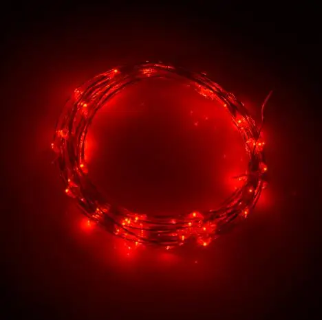 USB строки света светодиодный Медь серебряной проволоки гирляндой для отдыха на открытом воздухе Водонепроницаемый украшения для рождественской вечеринки свадебные светодиодный гирлянда - Испускаемый цвет: Red