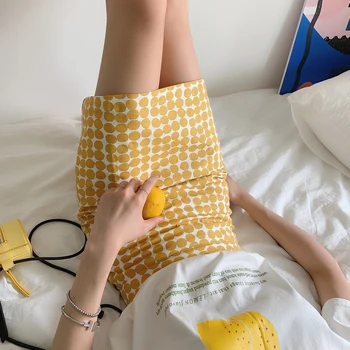 

Summer And Spring 2019 New Fashion Female Sweet Skirt Empire Waist Above Knee Print Dot A-Line Women All-Match Skirts