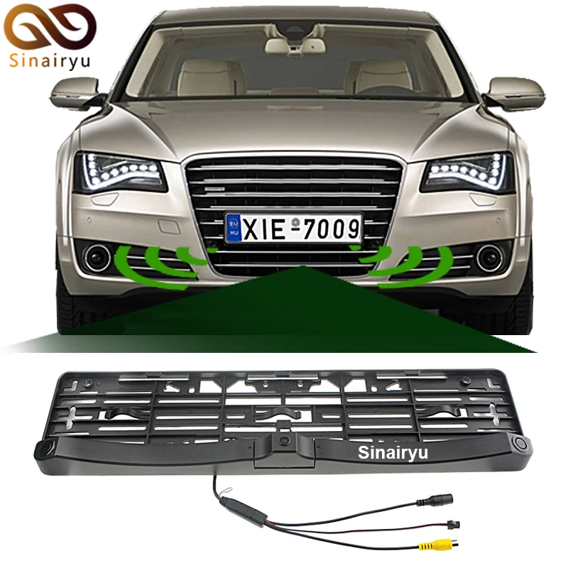 

Russia EU Universal License Plate Frame Two Parking Sensors Car Backup Reverse Radar With HD CCD Night Vision Rear Camera