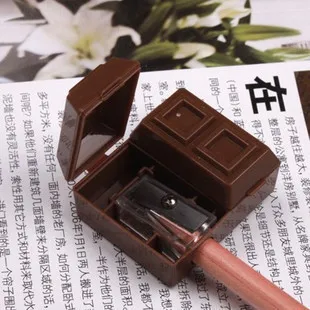 

1pcs / lot Creative Chocolate Shape Pencil Sharpener with Eraser as School Stationary