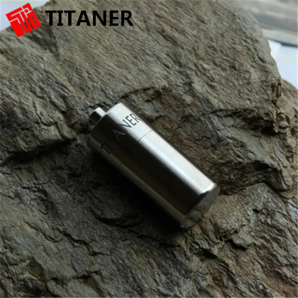 Открытый Кемпинг Titaner titanium водонепроницаемый таблеточный ящик лекарственная капсула с цепочкой для ключей портативный контейнер/Чехол наборы для путешествий