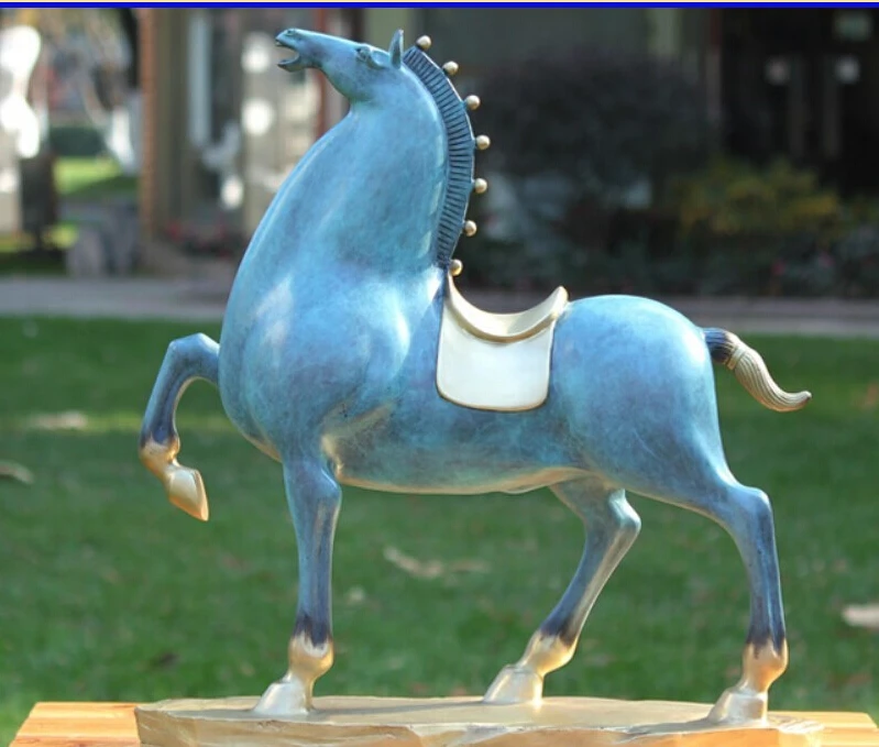 

free China Bronze Copper Home Art Decoration Abstract Horse Sculpture Statue Statuary fast