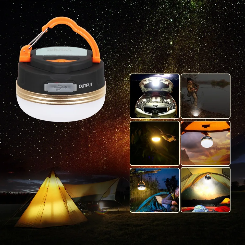 100W LED Camping Light USB Rechargeable Outdoor Tent Hiking Lamp L8S6 60W 