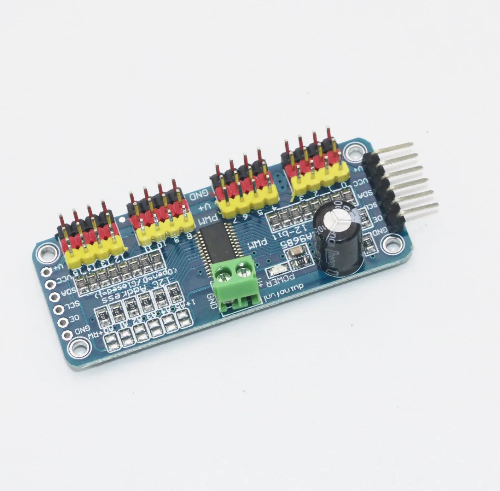 16 канальный 12 битный Модуль интерфейса PWM/Servo Driver I2C для Raspberry Pi защитный модуль