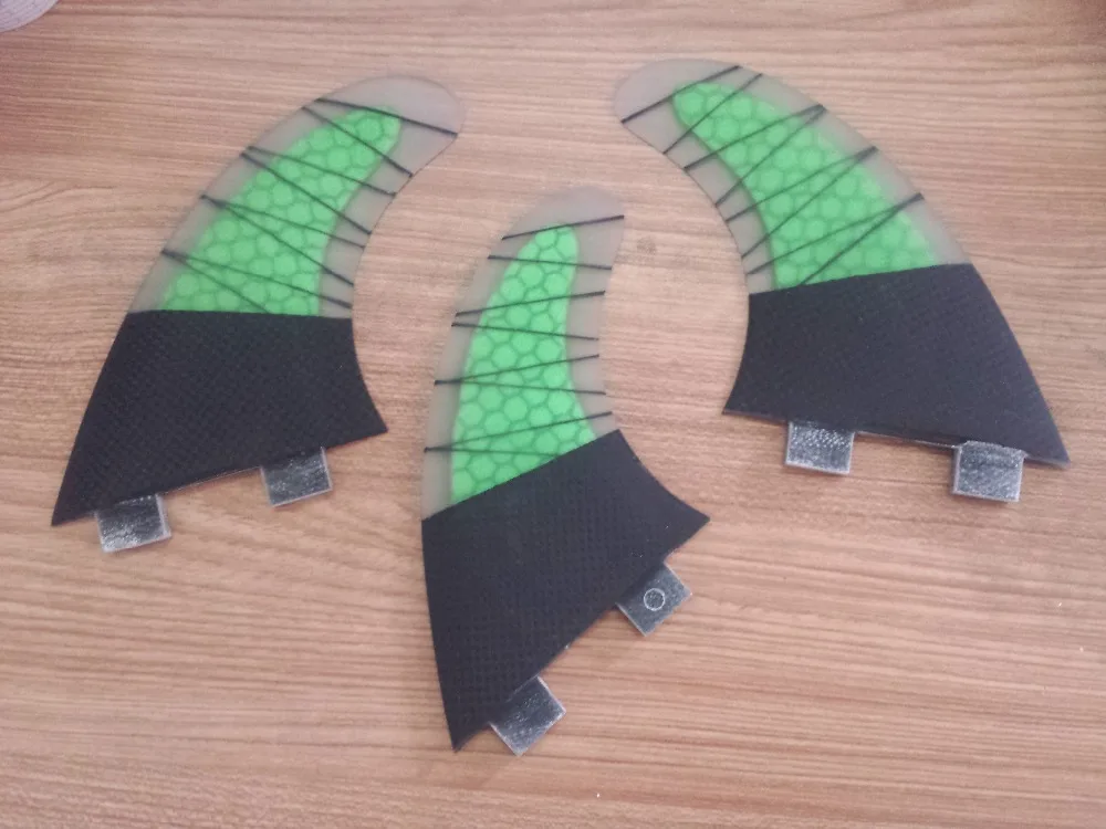 ФОТО GREEN Honeycomb Surfboard Fins /Carbon fiber Paddle Board Fin/Fcs Fin/Surfboard fins With Carbon Fiber Line