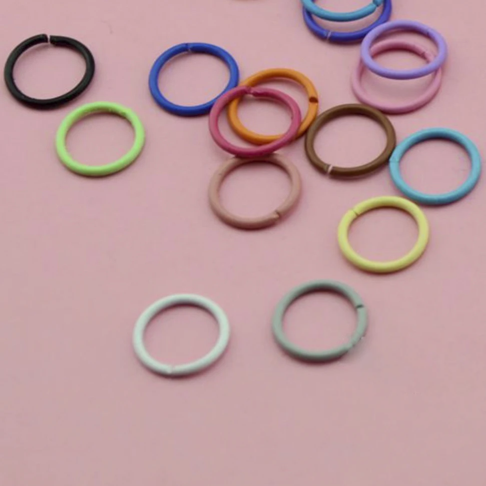 

100pcs/lot 1x10mm Wholesale Colorful Metal DIY Jewelry Findings close Single Loops Jump Rings & Split Ring for jewelry making