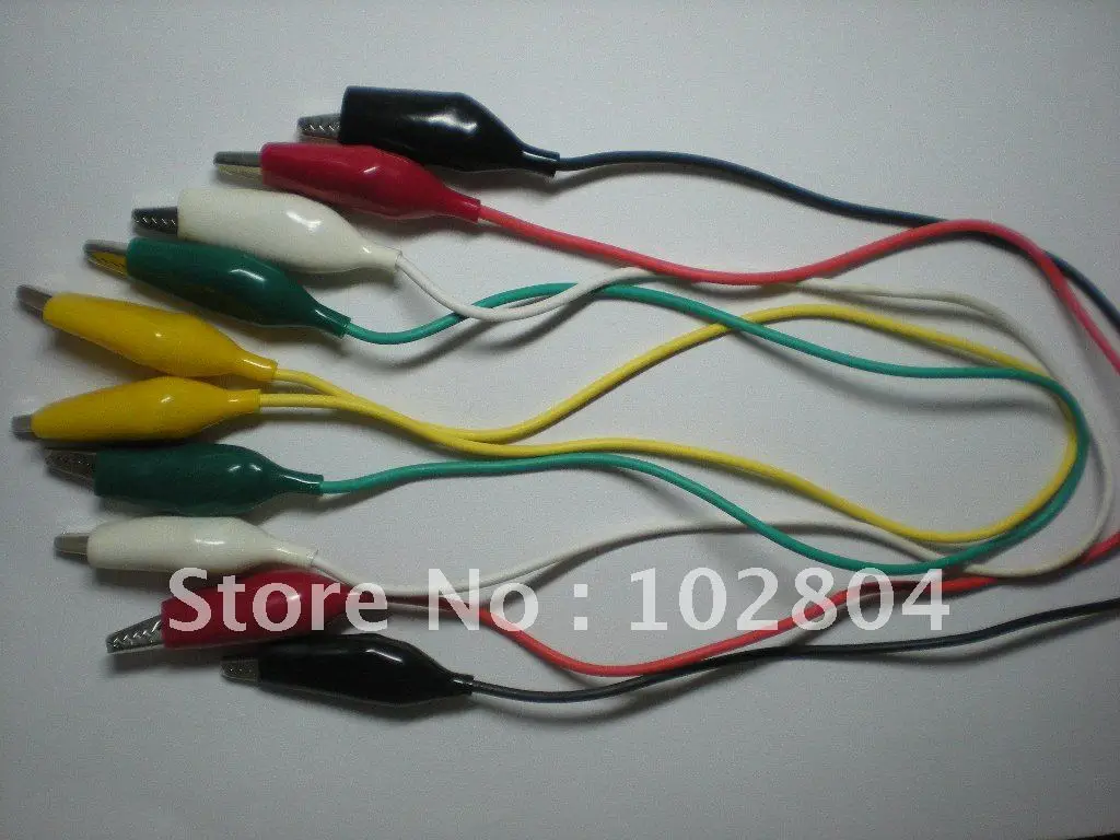 

Alligator Test Clip Lead Cable 5 colors 50cm Long 35mm 1 set per Lot