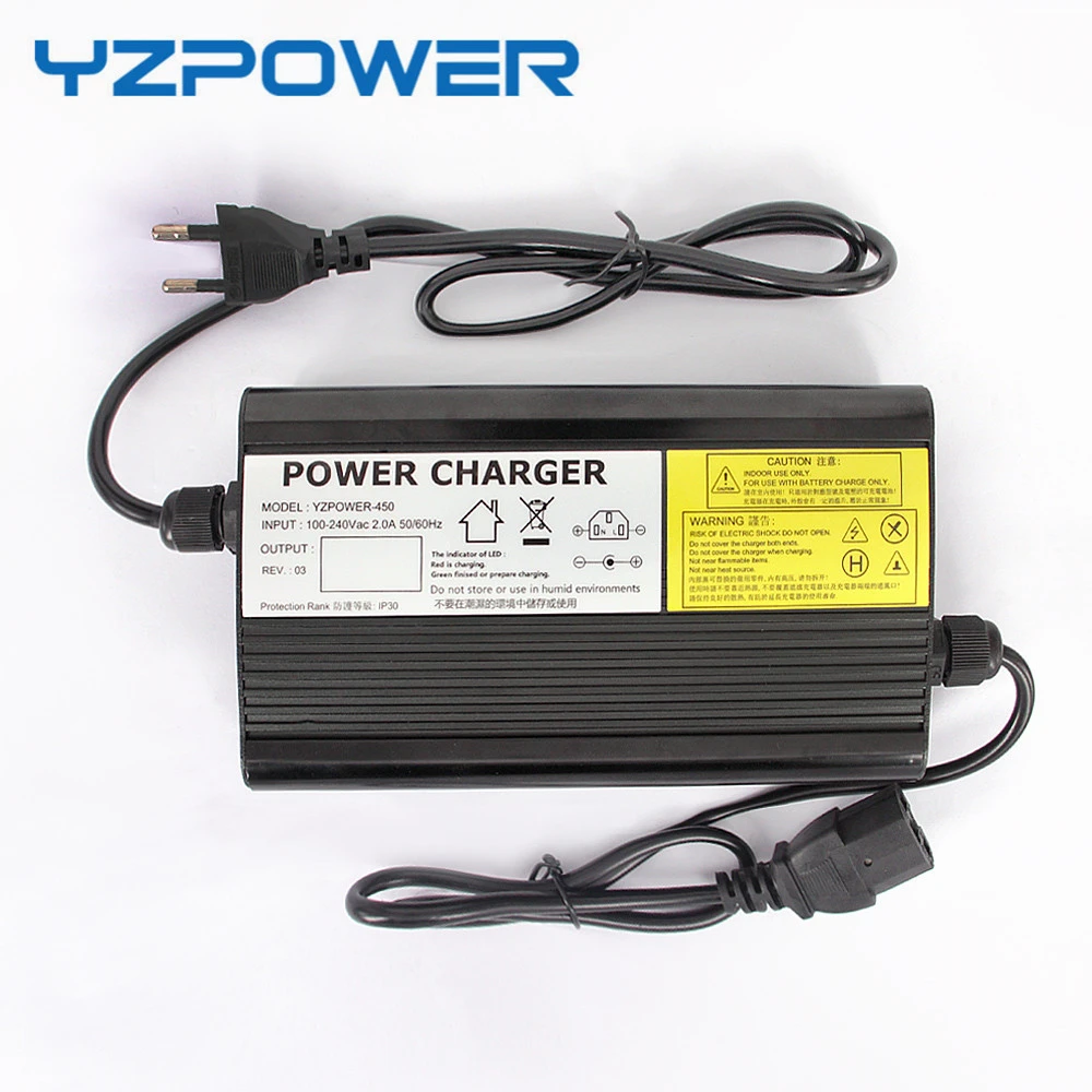 YZPOWER Auto Stop 42V 8A Lithium Battery Charger For 36V Li Ion Lipo