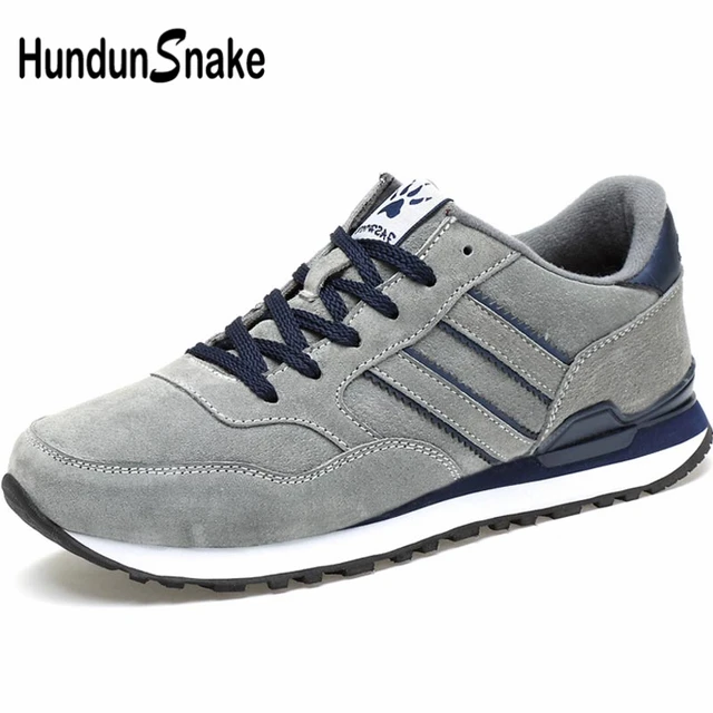 Hundunsnake Pu Leather Men'S Sneakers Male Shoes Adult For Running Shoe Sports Men Shoes Sport Krasovki Men 2019 Gray Walk A-016