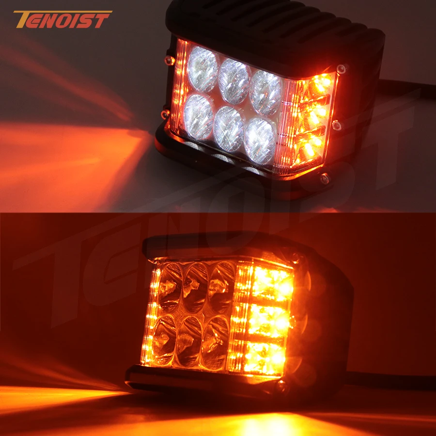New Three In One 4 Inch LED White Amber Fog Warning Flash Work Light For Wrangler
