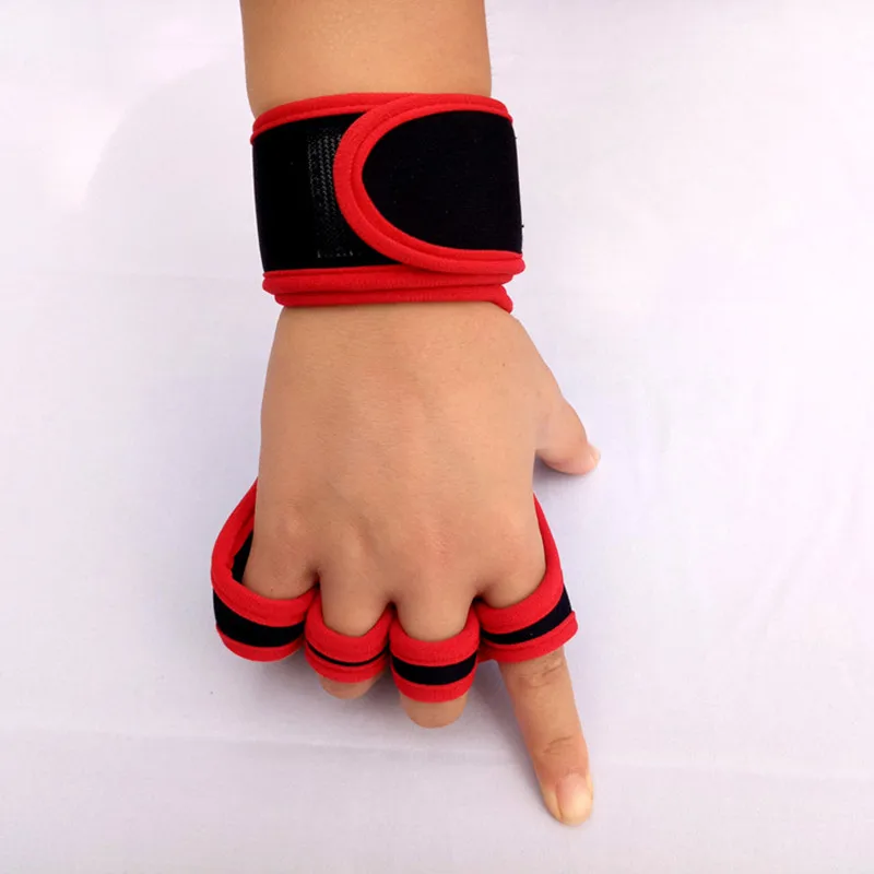 Weight Lifting Gloves Wrist Support Fitness Cross Training Hand Guards Powerlifting Silicone Padding Non-slip Breathable Gloves - Цвет: Men Red L