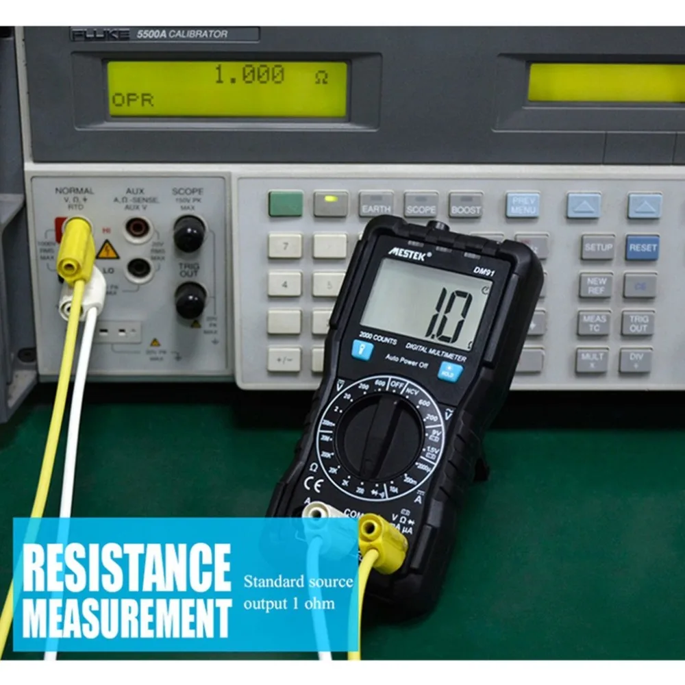 

MESTEK DM91 Mini Portable Digital Multimeter 1999 Counts AC/DC Volt Amp Ohm Diode Battery Continuity Tester with Flashlight