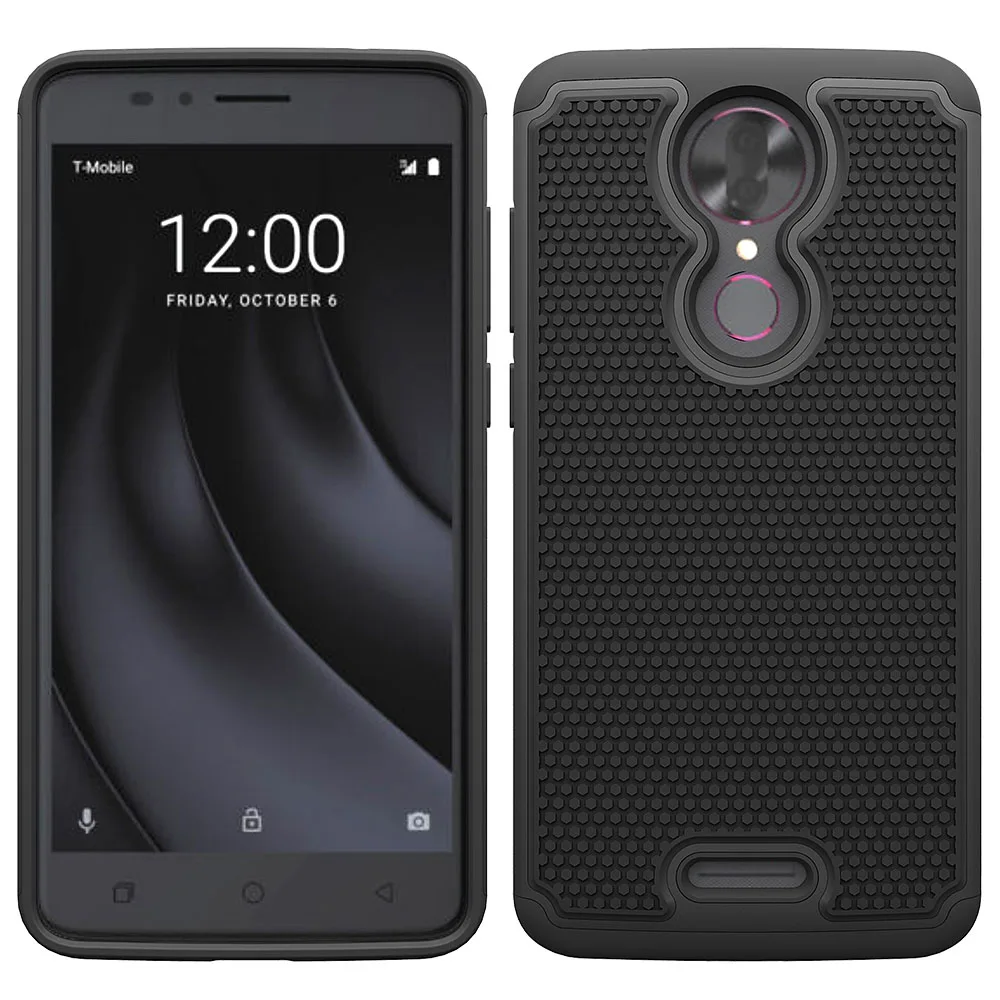 Двухслойный Гибридный Ruuged чехол для T mobile Revvl Plus Heavy Duty противоударный Жесткий ПК