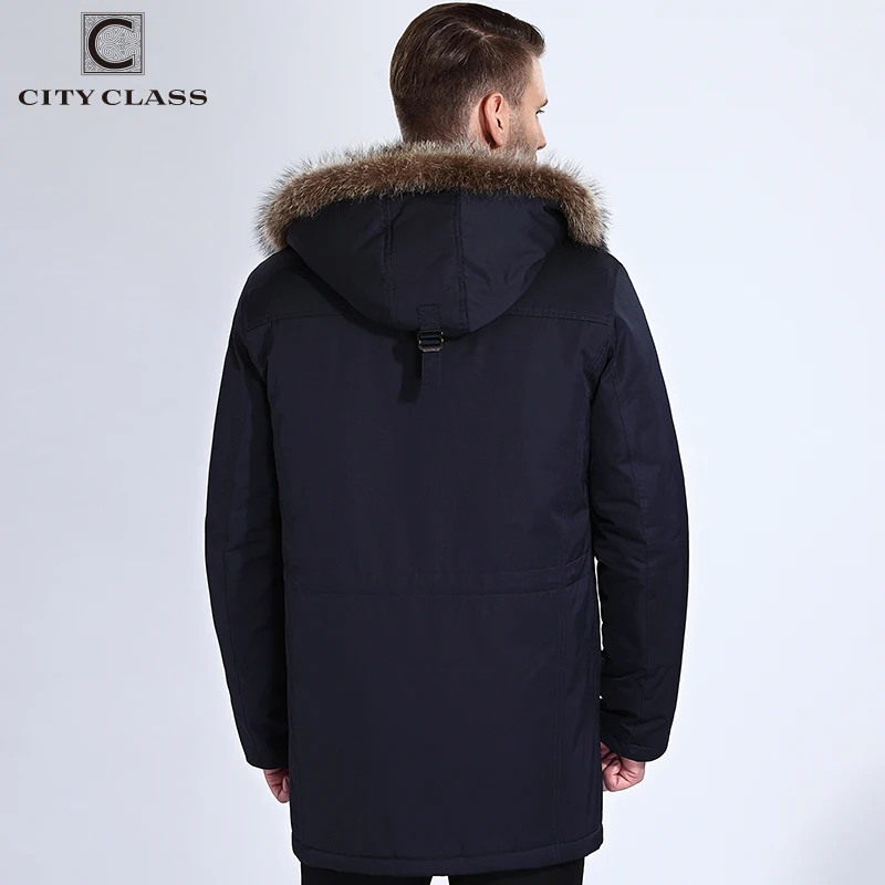 City Class зимняя куртка мужская меховая куртка съемный енота капюшон Длинная парка очень теплая повседневные куртки и Пальто и пуховики хлопоковый Ткань верблюжья шерсть 17843