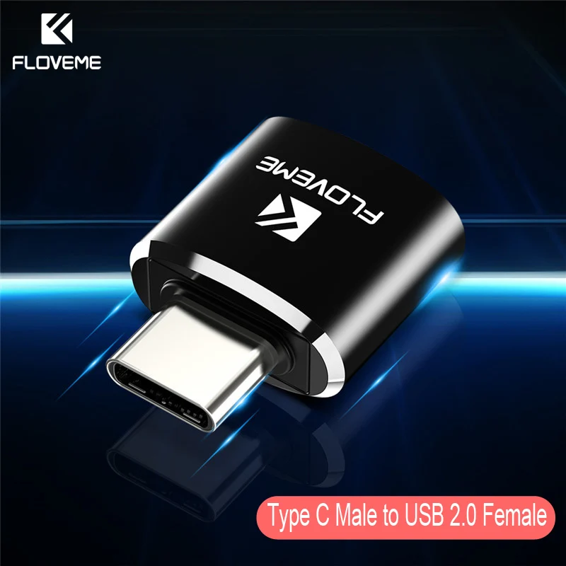 FLOVEME type C OTG адаптер Micro USB/USB для type-C штепсельный преобразователь, адаптер для Galaxy S8 Oneplus 3 t 3 2 USB-C зарядное устройство - Цвет: USB 2.0 to Type C