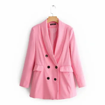 

Women's suits spring and autumn new women's casual solid color long suit jacket loose straight trousers two-piece（jacket+pants