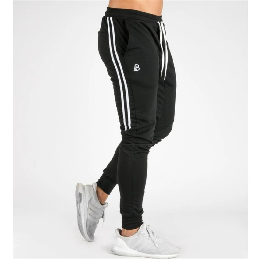 

2018 New Mens High Quality Feet Trousers Fashion Gyms Fitness Muscle Pants Men Casual Jogger Men And Women Brand Clothing