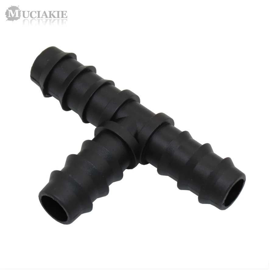 Muciakie 50pcs 1/2" Garden Hose Tee Barbed Connector 16mm Water Barbed