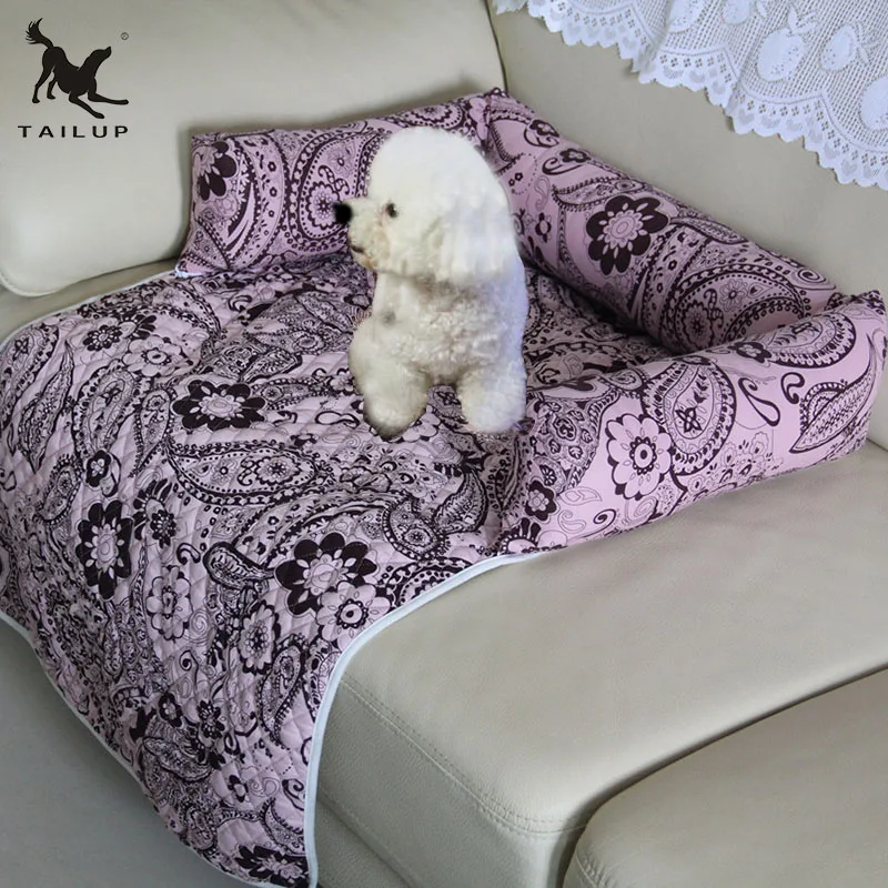 TAILUP Luxus Haustier Rutschfeste Sofa Bettmatten 100% Baumwolle Hund Faltbare Auto Sitzbezug Druck Katze Sitzbank Matten Online