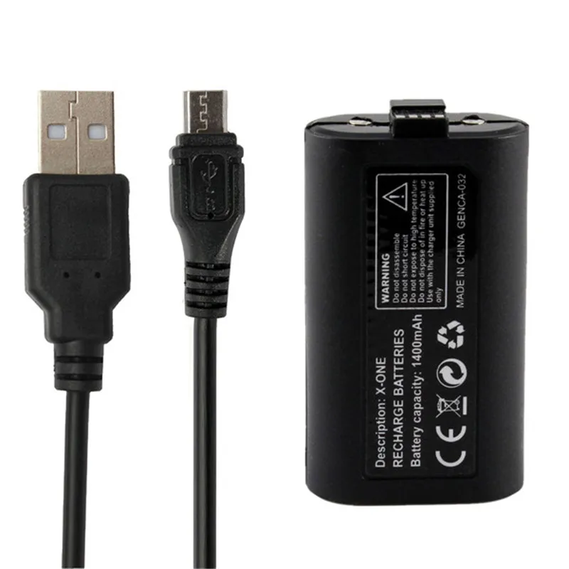 

For Xbox One Gamepad 1400mAh Rechargeable Replacement Battery Pack With USB for XBOX ONE Game Controller With Cable