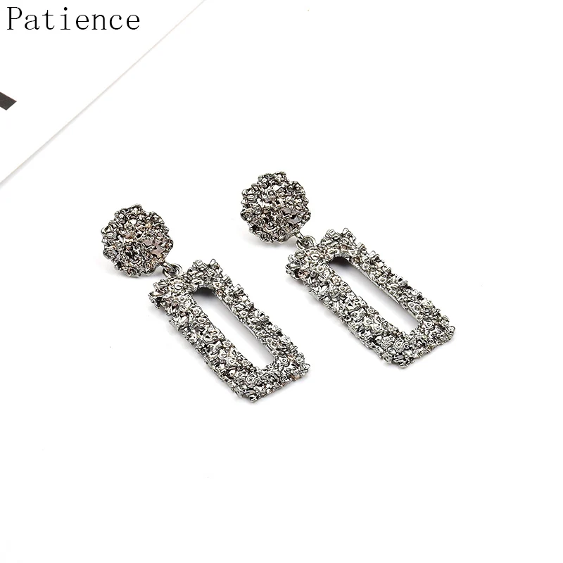 Rectangle Metal Gold Earrings Statement Hanging Dangle Eardrop ZA Hot
