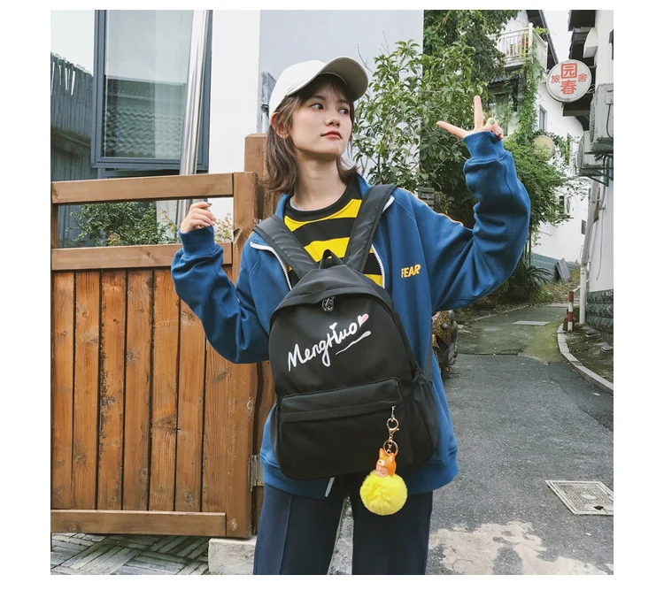 Menghuo Women Waterproof Nylon Backpack Female Rucksack School Backpack for Girls Fashion Travel Bag Bolsas Mochilas Sac A Dos--_21
