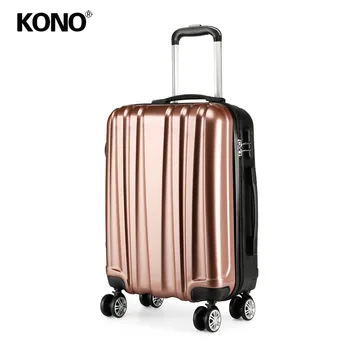 

KONO 4 Wheels Spinner Luggage Hardside Suitcase Travel Hand Bag Carry-Ons Trolley Case Lightweight PC + ABS 20" Nude Pink K1993