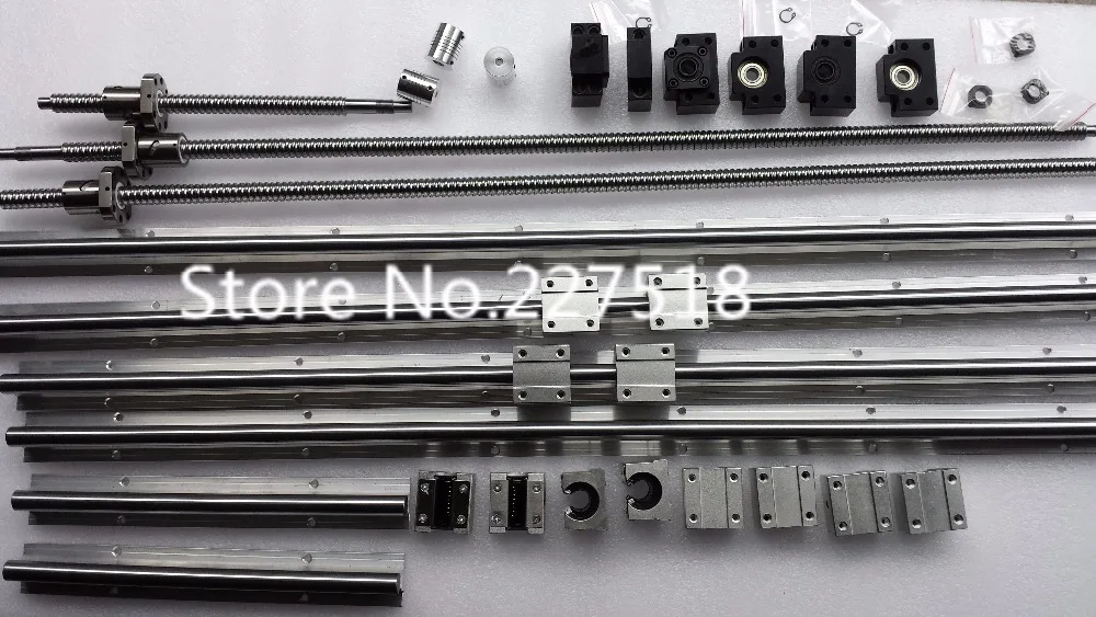 

8 sets linear rail SBR16 L400/1300/1500mm+SFU1605-450/1550mm ball screw+2 BK12/BF12+2 DSG16H nut+2 D25-L30-6.35*10mm Couple