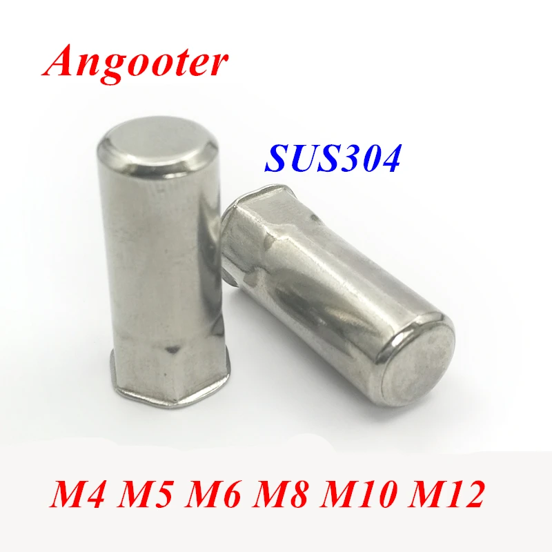 Baratos M4 M5 M6 M8 M10 SUS304 pequeño de acero inoxidable medio hexagonales de cabeza plana remaches tuercas reducido sellado tuerca ciega cerrado remaches tuercas