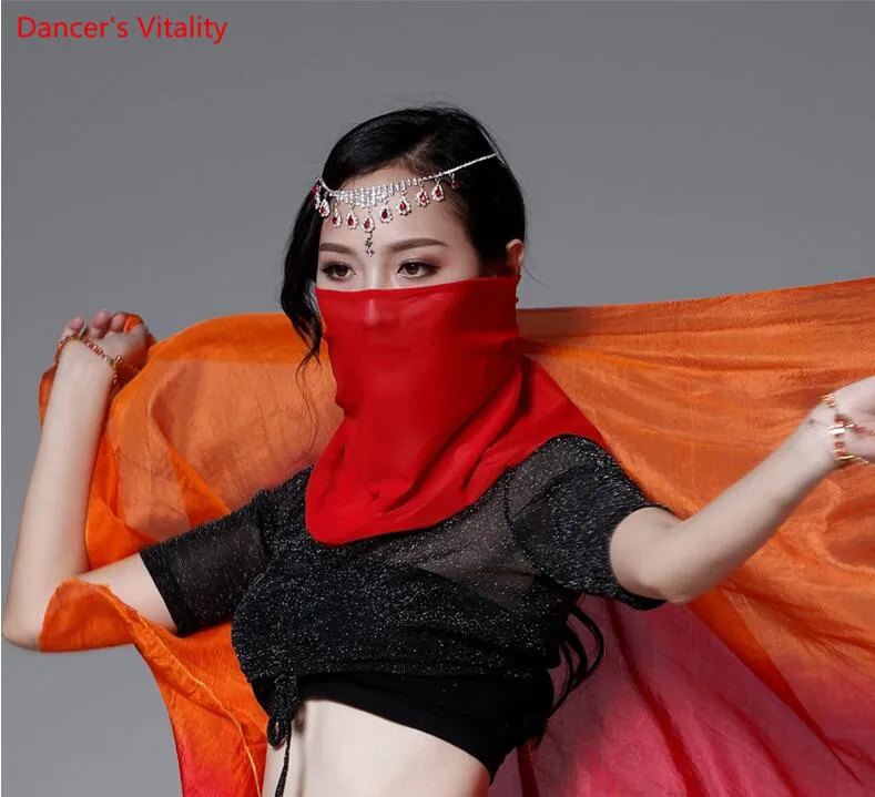 Женщины красная вуаль стандартное лицо костюмы для танца живота индия танцевальная одежда хэллоуин карнавал сплошной фиолетовый белый черный синий