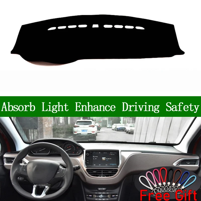 

For Peugeot 2008 2014 2015 2016-2018 Dashboard Cover Sun Shade Non-slip Dash Mat Pad Carpet Car Stickers Interior Accessories