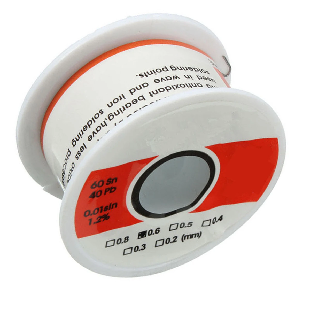 1 x Fine Solder Wire 0.6mm 60/40 1.2% Flux Reel Tube Tin Lead Rosin Core Soldering