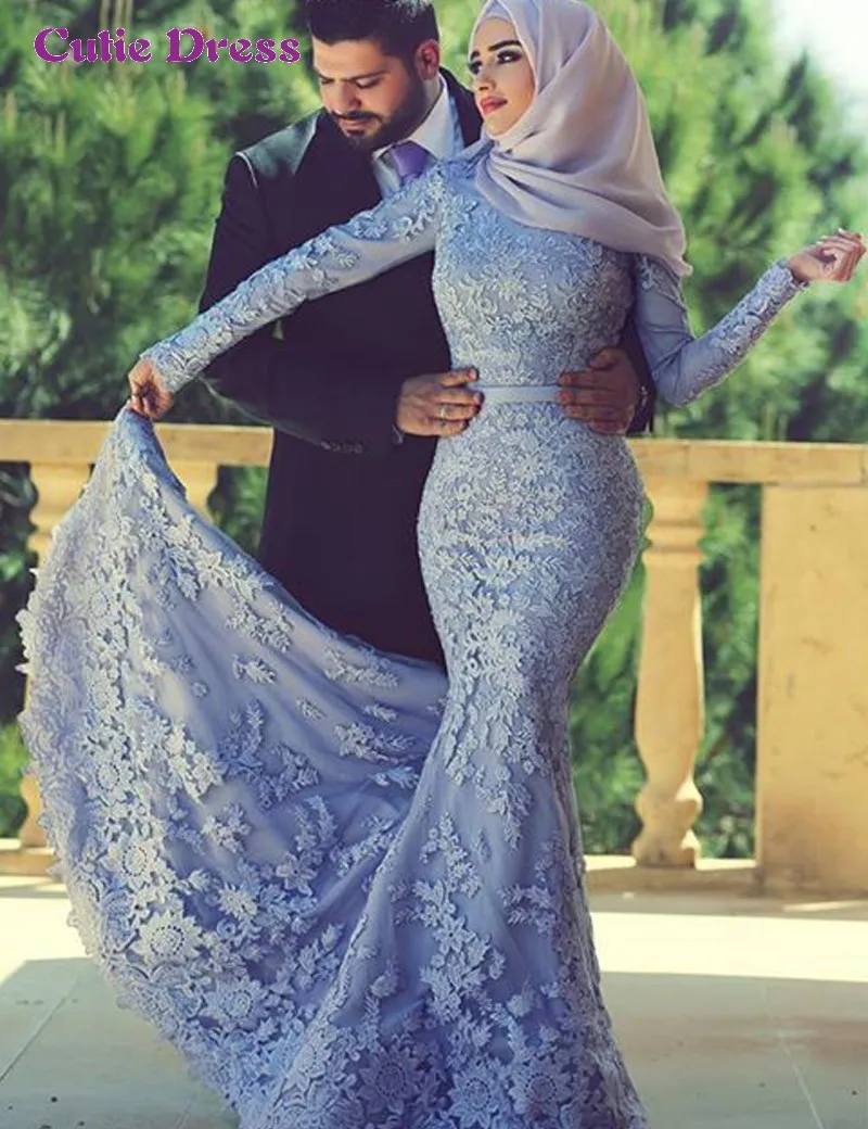 2016 Muslim Dubai Arab Long Sleeves Wedding Dresses Said Mhamad Elegant