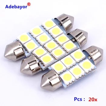 

20X31mm 36mm 39mm 41mm 5050 SMD 6 LED Festoon Dome Car Light auto door Lamp instrument Bulb pathway lighting White 12V work lamp