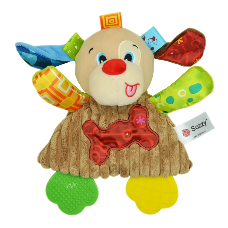 1 шт. детское мягкое одеяло игрушки полотенце спокойная кукла, друг Прорезыватель развивающая игрушка лев собака - Цвет: BrownDog