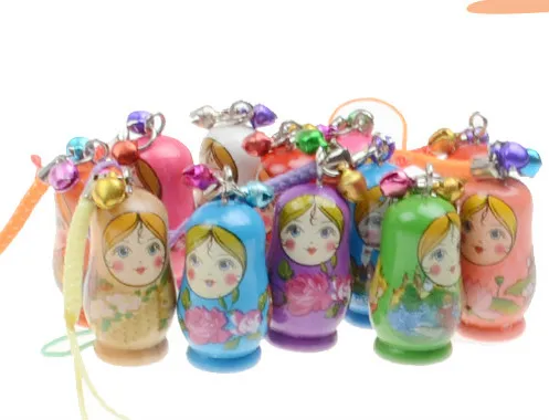 1PCS Cartoon Wooden Matryoshka Russian Dolls Phone Bag Rings Key Chain Keys Pendant Accessories Wood Decorative Christmas Gift 1PCS Cartoon Wooden Matryoshka Russian Dolls Phone Bag Rings Key Chain Keys Pendant Accessories Wood Decorative Christmas Gift