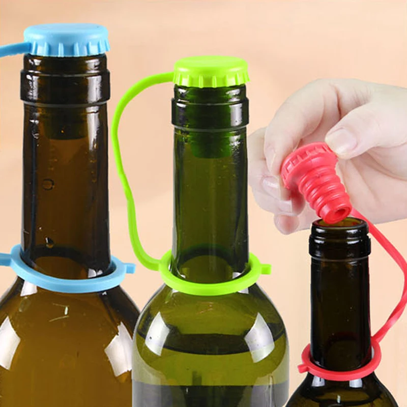 

1pcs Anti-lost Silicone Hanging Button Seasoning Beer Wine Cork Stopper Sealed Plug Bottle Cover Wine Storage Kitchen Tool D0413