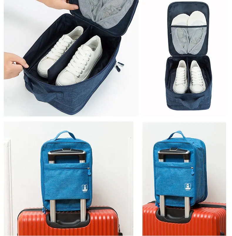 3 слоя полиэстер путешествия органайзер для хранения обуви мешок для обуви повесить на чемодан