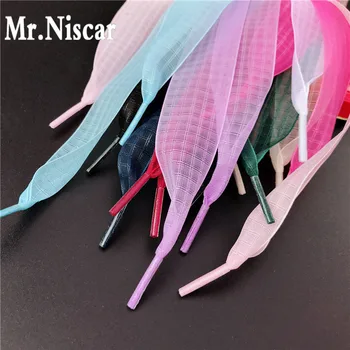 

1 Pair Nylon Shoelaces New Design Gingham Netted Snow Yarn Colored Shoe Laces Strings Rope Slim Personality Fashion Shoe Lace