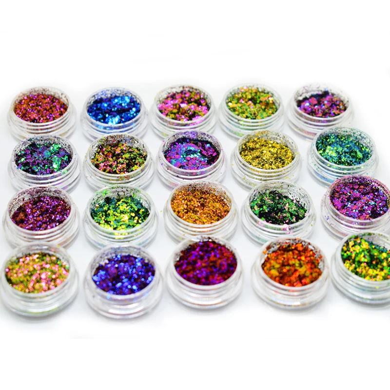 

Hot Sale! 1 box Chameleon Flakes Magic Effect Flakes Multi Chrome Nail Powder Glitter Sequins Nail Art Gel Nail Polish Manicure