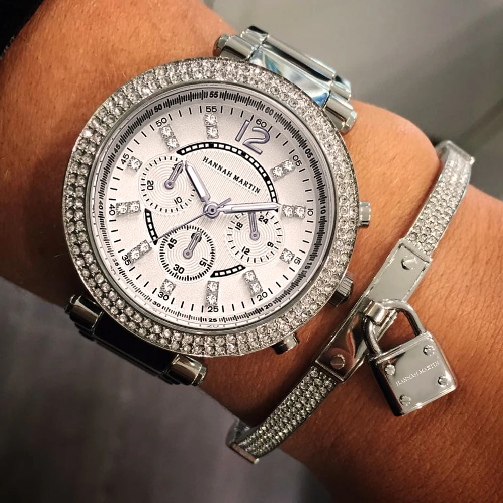

Women Ladies Bling Diamonds Crystal Strap Watch Fashion Luxury Stainless Steel Analog Quartz WristWatches gift relogio feminino
