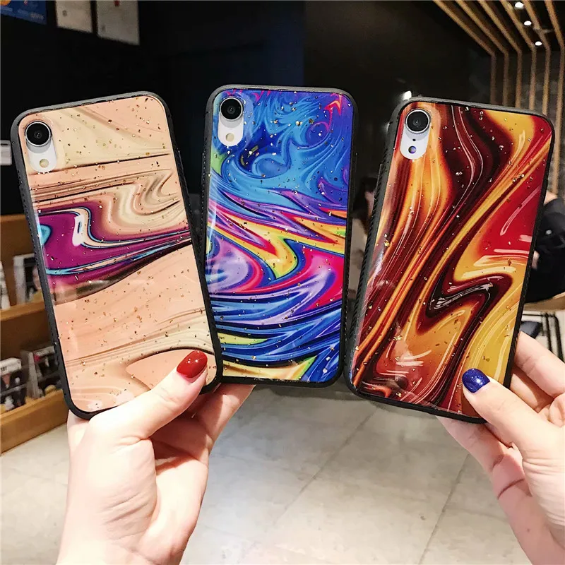 

For IPhone X XS Max XR for IPhone 6 S Plus 7 8 Plus Phone Case Volcanic Lava Mobile Phone Back Covers Anti-fall Phone Case Cover