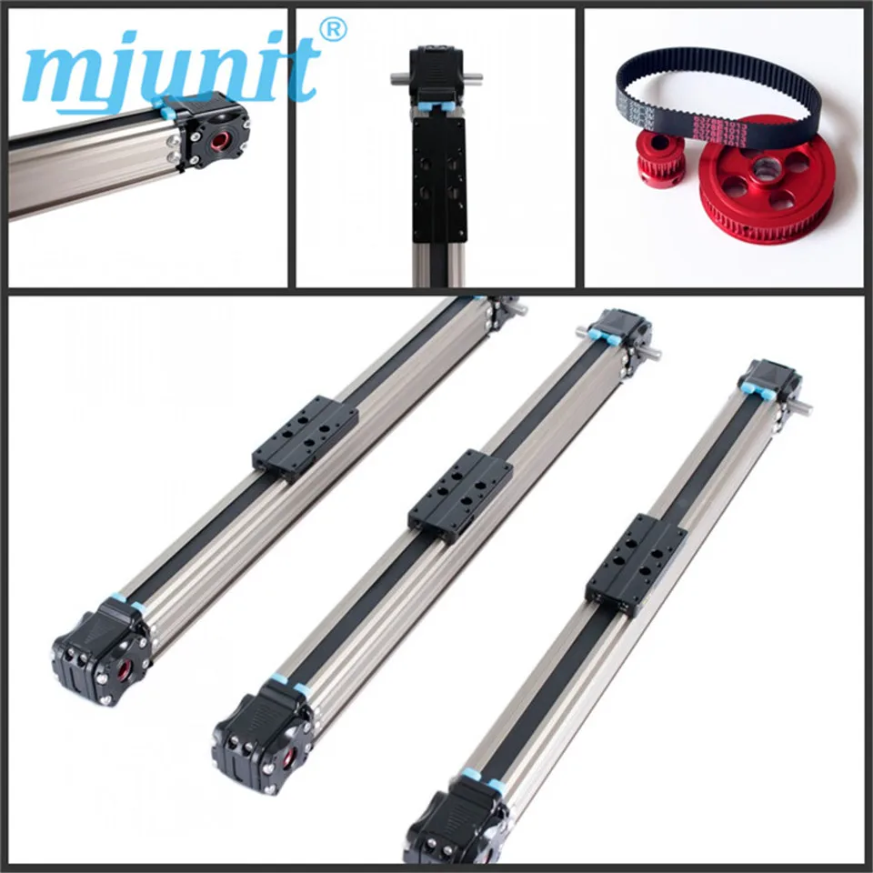 Belt driven mechanical linear unit with external roller guides