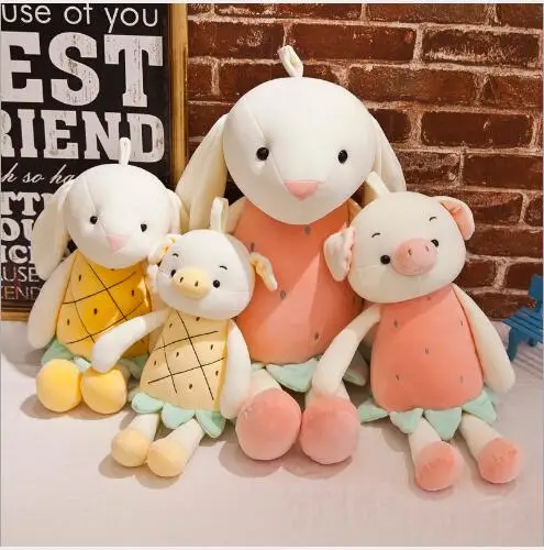 

WYZHY Girl doll doll strawberry rabbit plush toy sofa bedroom decoration send friends children gifts 60CM