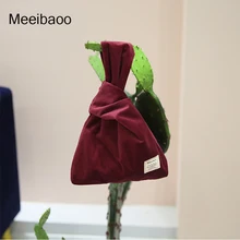 Бархат узел наручные сумка Реверсивный сумка-шоппер прогулочная сумка мобильного телефона ключ женские сумки YD291