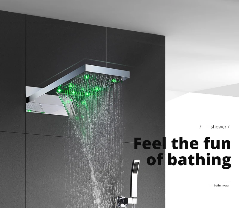 DCAN светодиодный набор для душа 2" водопад контроллера Smart Душ Системы массаж Смесители Для ванны и душа
