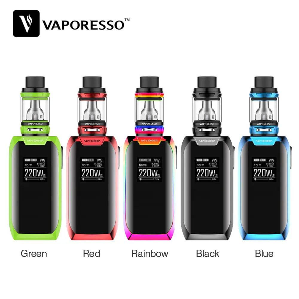 Оригинальный 220 Вт Vaporesso Revenger X с улучшенным 5 мл NRG Танк/2 мл NRG мини-танк и Omni рама 2,2 чип E-cig Vape комплект без батареи