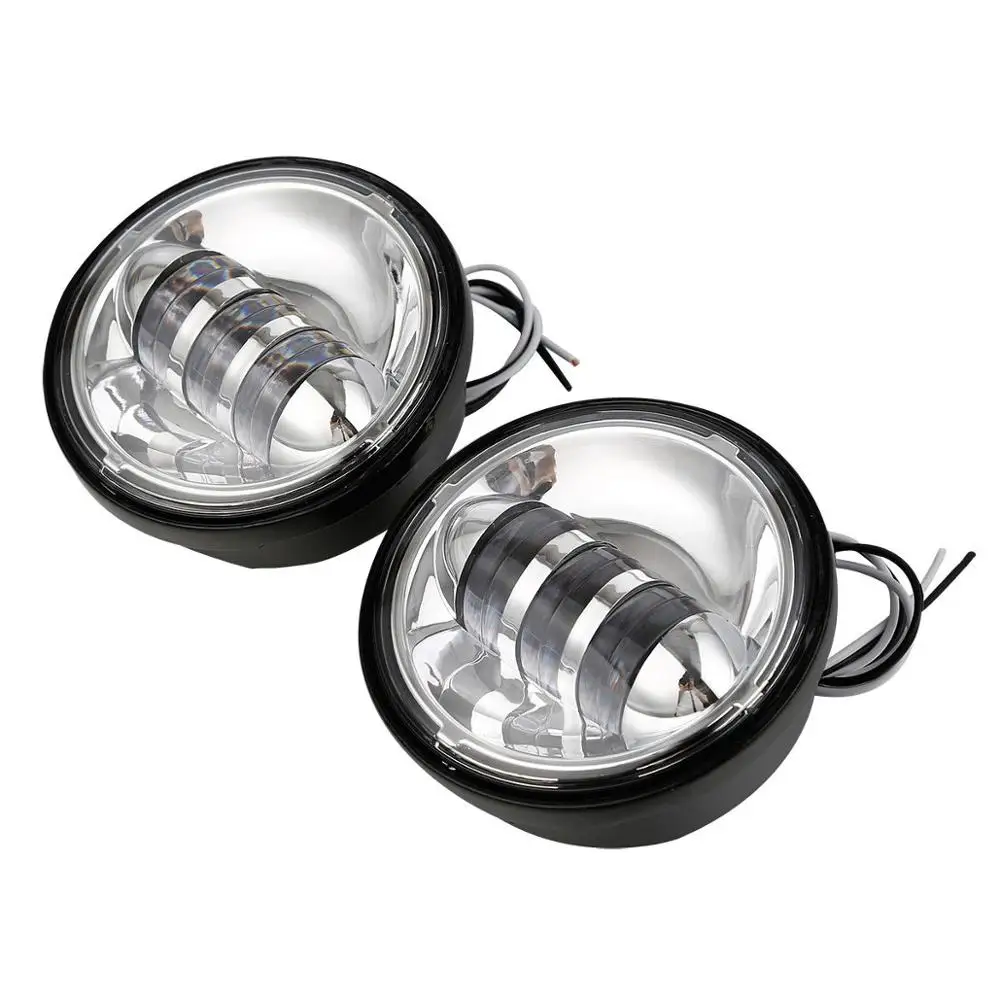 

New L R 4.5 INCH Led Motorcycle Fog Light Work Driving Lamp For Harley Street Road Glide King Chrome/Black