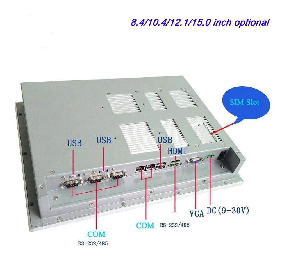 Фабрика питания 15 дюймов ЖК-дисплей ПК безвентиляторный промышленный панели Мониторы 15 "TFT VGA 32 г SSD и 2 г оперативная память